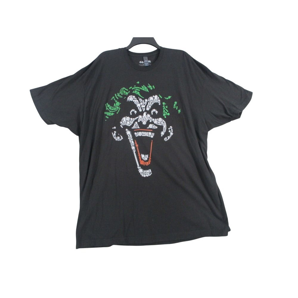 DC Comics Batman Joker Graphic T-Shirt Mens 3XL Black Mosaic Face Cotton Tee